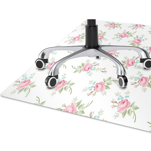 Desk chair mat small flowers