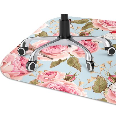 Office chair mat English roses