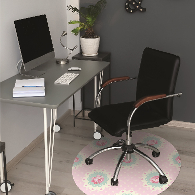 Desk chair mat Roses and Dots