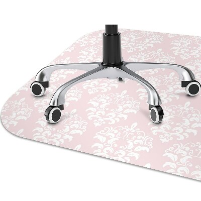 Desk chair mat pink Damask
