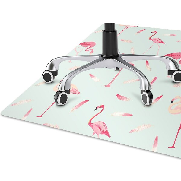 Chair mat floor panels protector Flamingos and pen