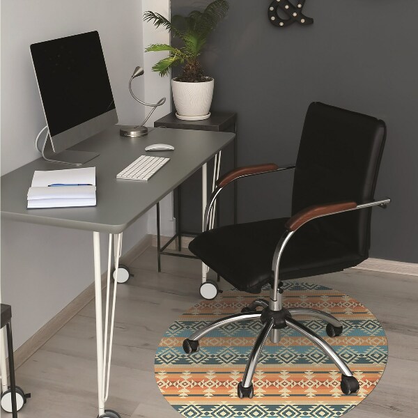 Chair mat floor panels protector Navajo pattern style