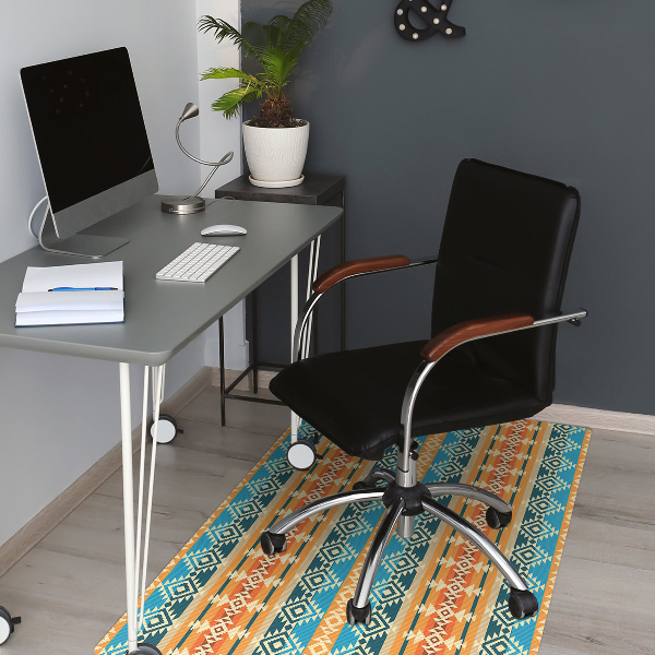 Chair mat floor panels protector Navajo pattern style
