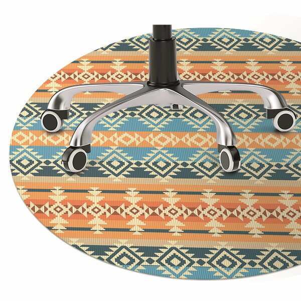 Chair mat floor panels protector Navajo pattern style