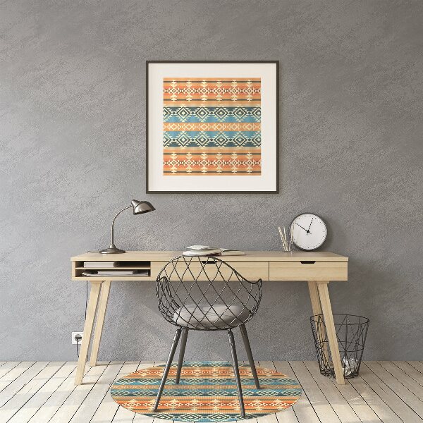 Chair mat floor panels protector Navajo pattern style