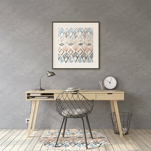 Desk chair mat ethnic pattern