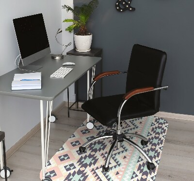 Desk chair mat ethnic pattern