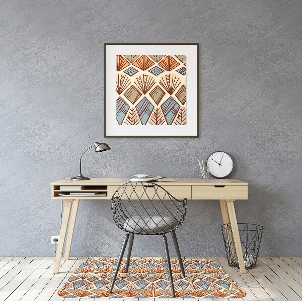 Office chair mat Ethnic brown pattern