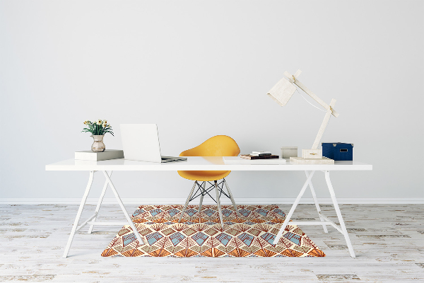 Office chair mat Ethnic brown pattern