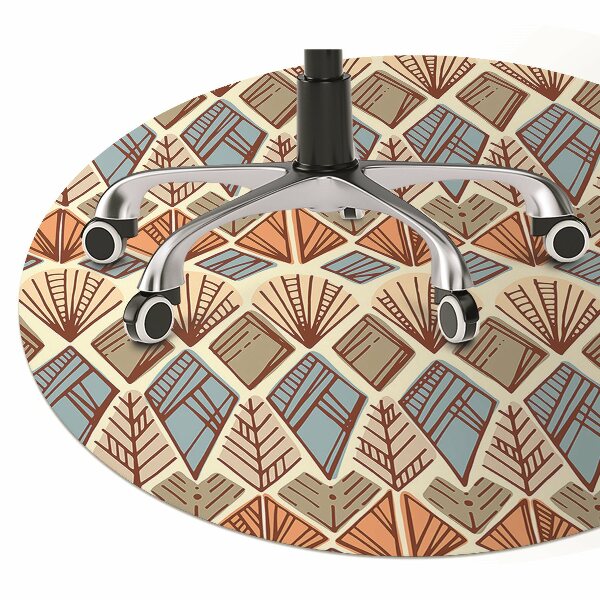 Office chair mat Ethnic brown pattern