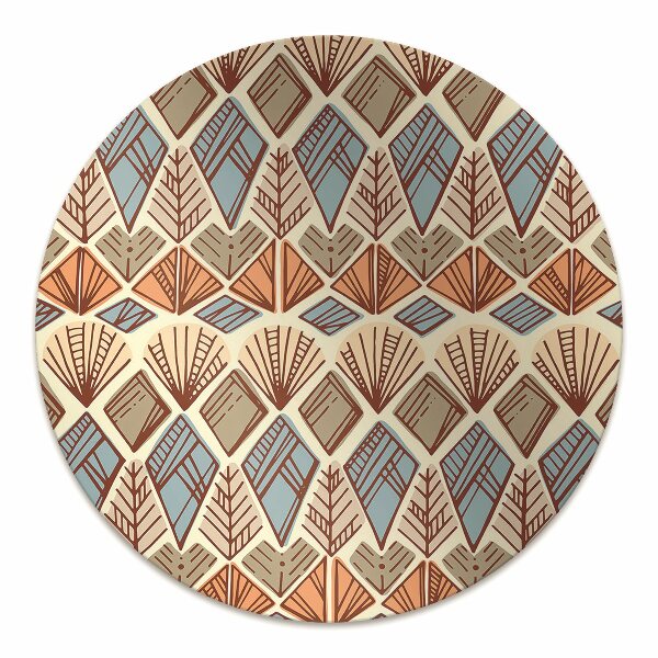 Office chair mat Ethnic brown pattern