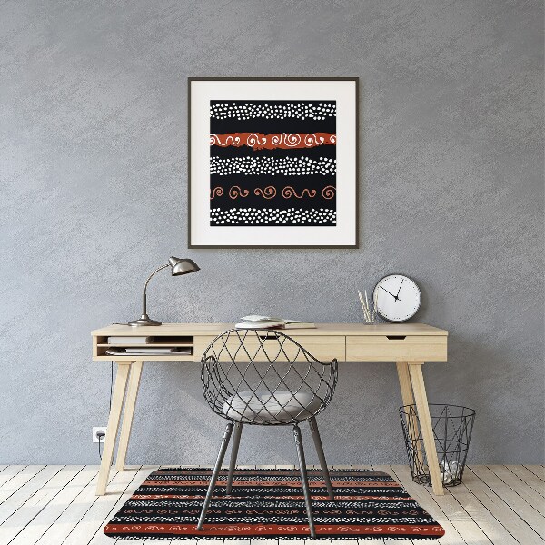 Office chair floor protector tribal pattern