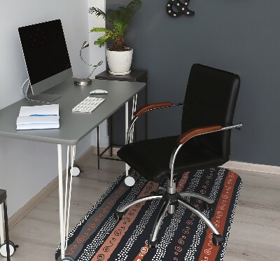 Office chair floor protector tribal pattern