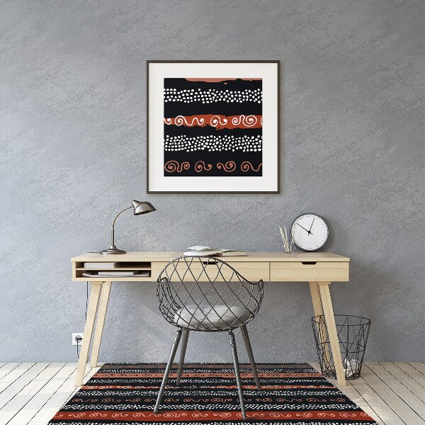 Office chair floor protector tribal pattern