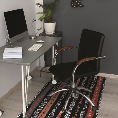 Office chair floor protector tribal pattern