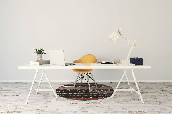 Office chair floor protector tribal pattern