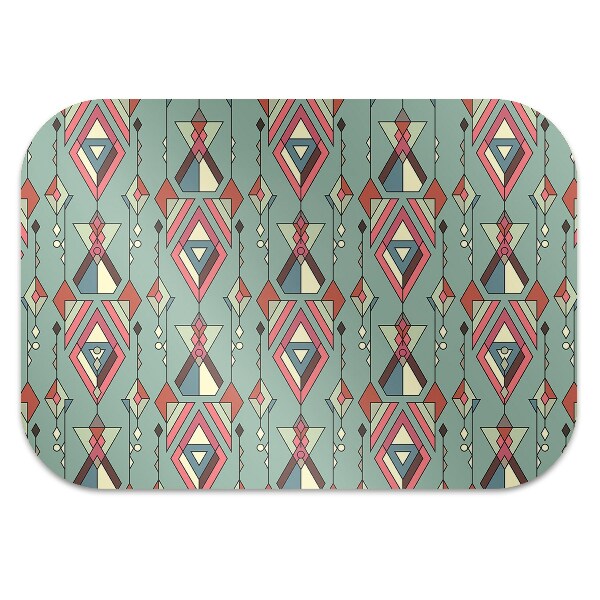 Desk chair mat Aztec pattern