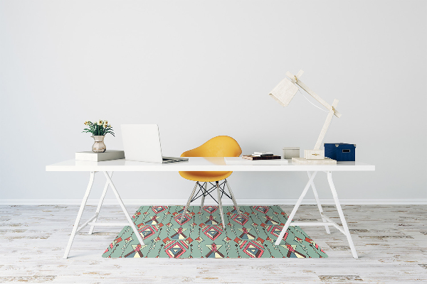 Desk chair mat Aztec pattern
