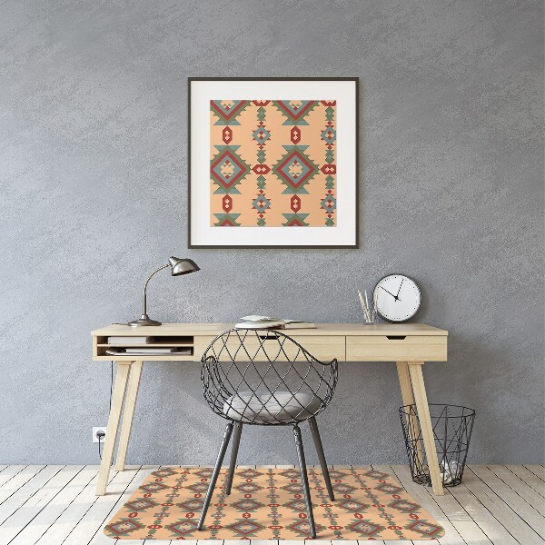 Office chair mat Indian motifs