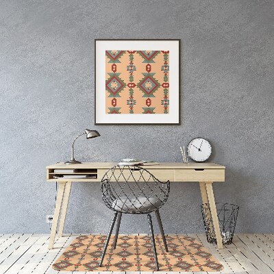 Office chair mat Indian motifs