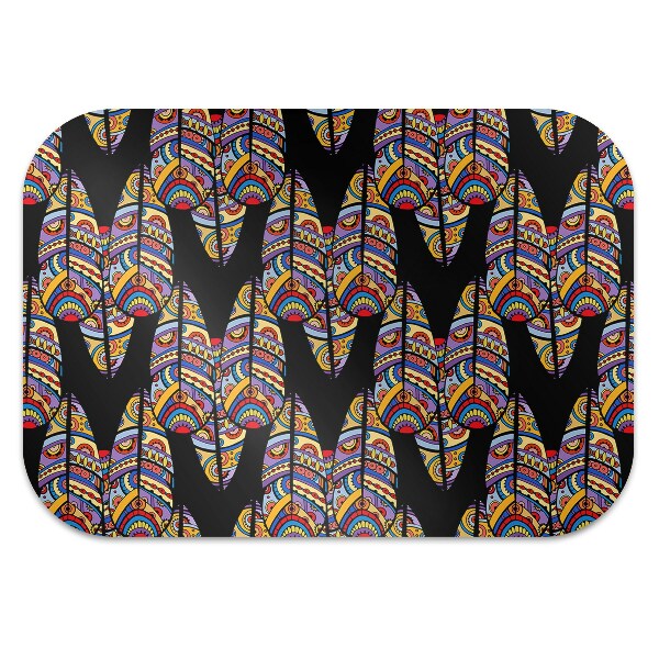 Chair mat floor panels protector tribal Art