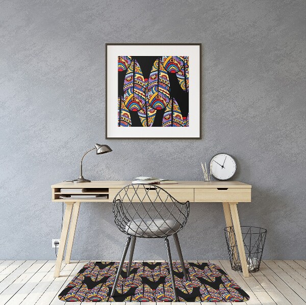 Chair mat floor panels protector tribal Art