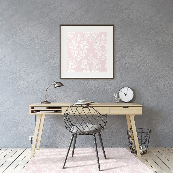 Office chair floor protector damask pattern