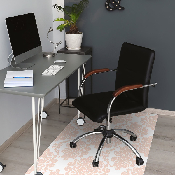 Office chair floor protector flower ornament