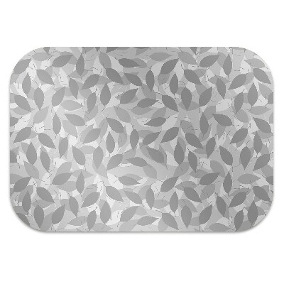 Computer chair mat gray leaves