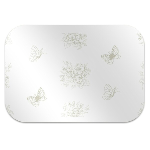 Office chair mat Butterflies and flowers