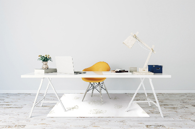 Office chair mat Butterflies and flowers