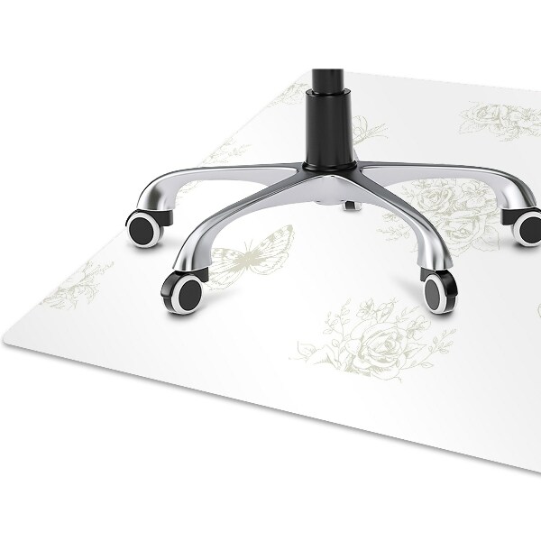 Office chair mat Butterflies and flowers