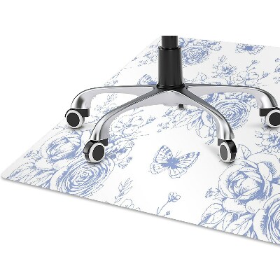 Office chair mat Butterflies and flowers