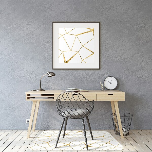 Desk chair mat gold mosaic