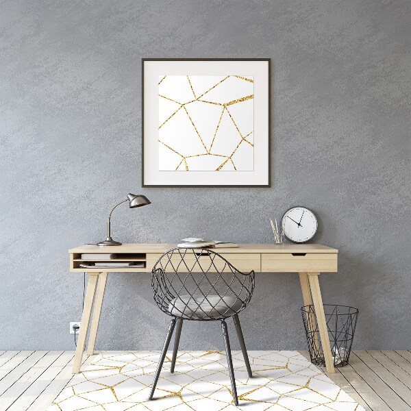 Desk chair mat gold mosaic