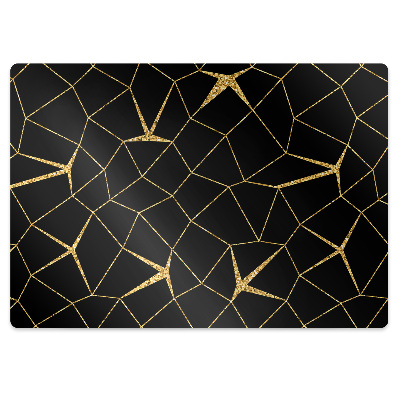 Desk chair floor protector Mosaic gold and black