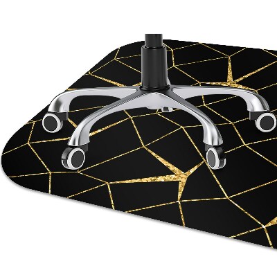 Desk chair floor protector Mosaic gold and black