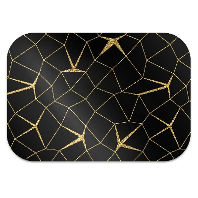 Desk chair floor protector Mosaic gold and black