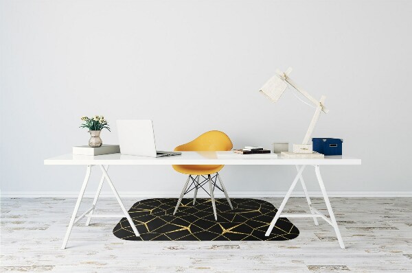Desk chair floor protector Mosaic gold and black