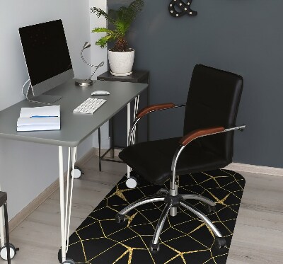 Desk chair floor protector Mosaic gold and black