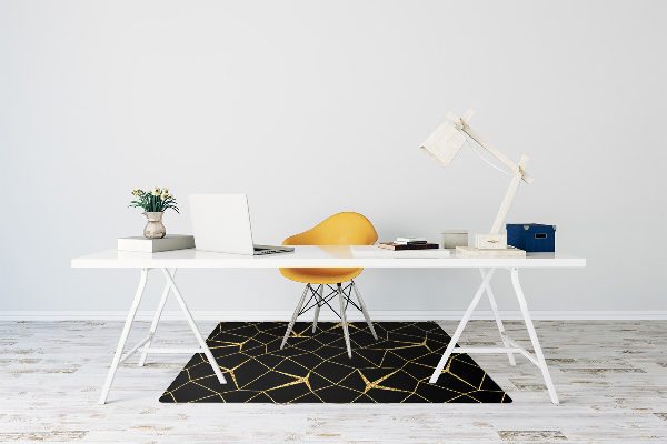 Desk chair floor protector Mosaic gold and black