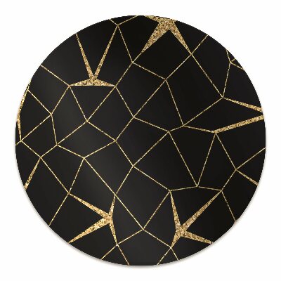 Desk chair floor protector Mosaic gold and black