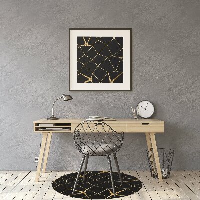 Desk chair floor protector Mosaic gold and black