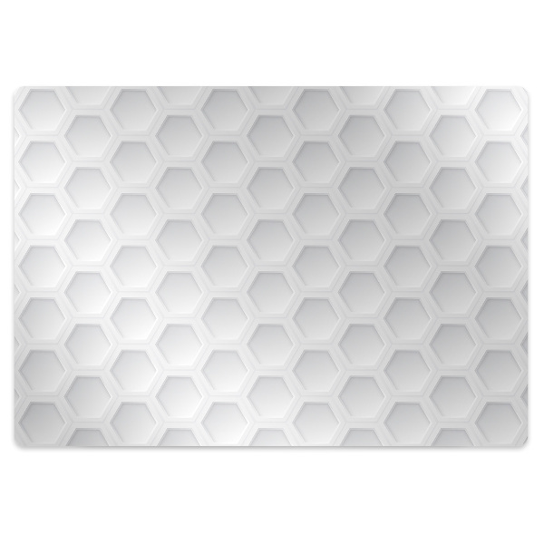 Desk chair floor protector Three-dimensional hexagons