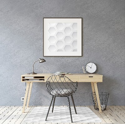 Desk chair floor protector Three-dimensional hexagons