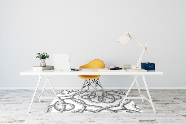 Office chair mat tangled cable