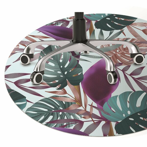 Office chair mat tropical leaves