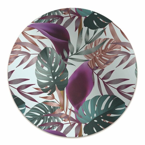 Office chair mat tropical leaves