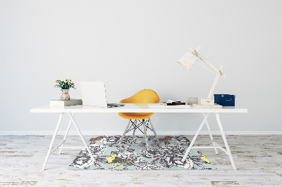 Computer chair mat Roses and birds