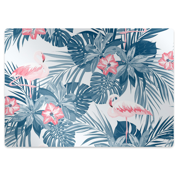 Chair mat floor panels protector tropical birds